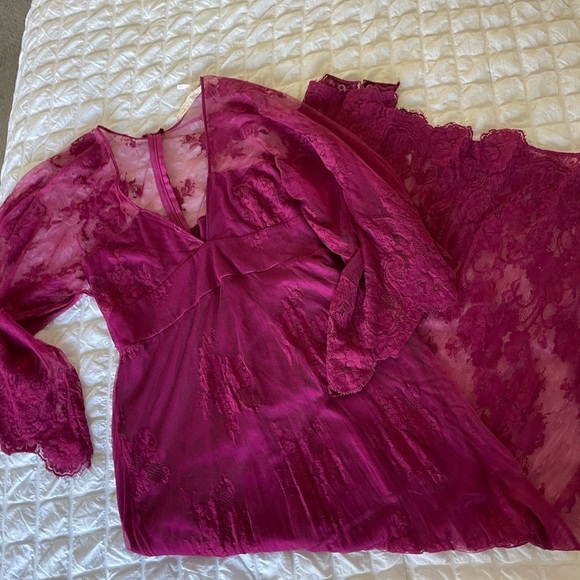 Jen’s Pirate Booty X Free People Magenta lace ethereal maxi dress - Picture 5 of 14